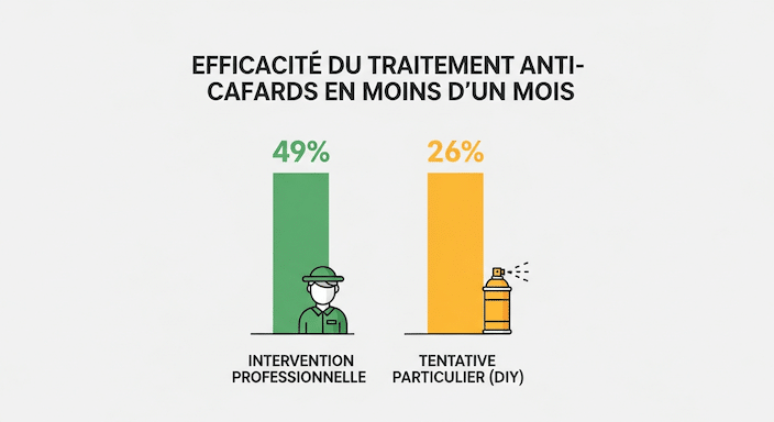 efficacité traitement cafards exterminateur vs amateur
