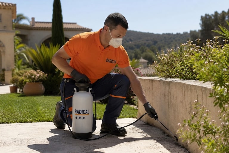 TECHNICIEN EXTERMINATEUR DE FOURMIS DANS UN JARDIN Technicien exterminateur anti fourmis à Marseille